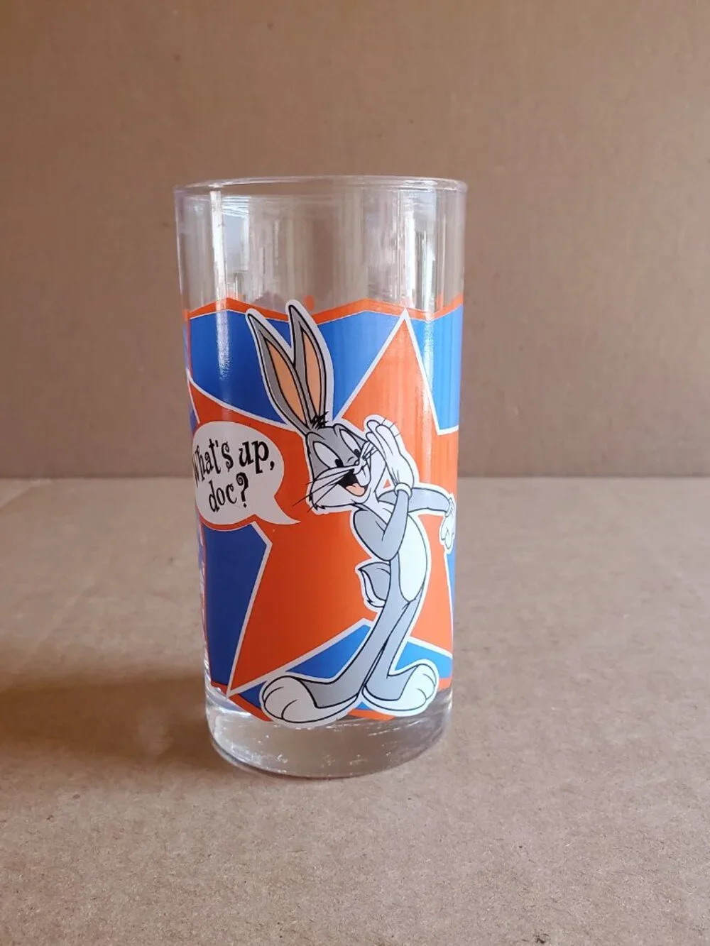 VTG Y2K Bugs Bunny Cartoon Smuckers Glass Looney Tunes What's Up Doc Tumbler Cup